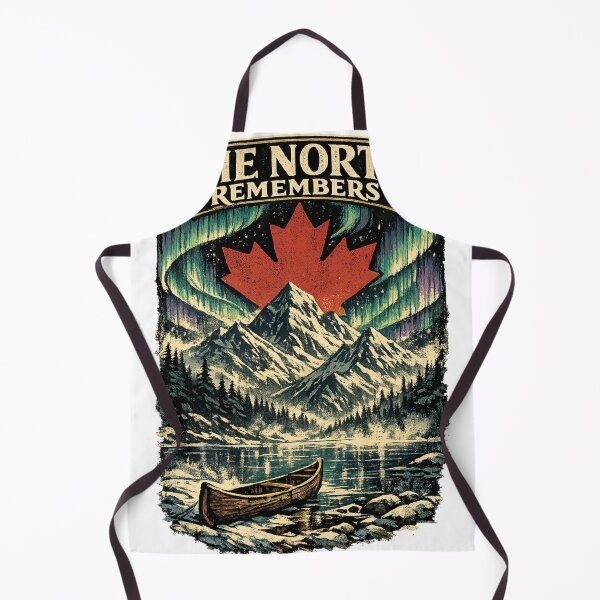 Item preview, The North Remembers — Retro Canada Aurora Borealis Wilderness Shirt designed and sold by CerealBoxInk.