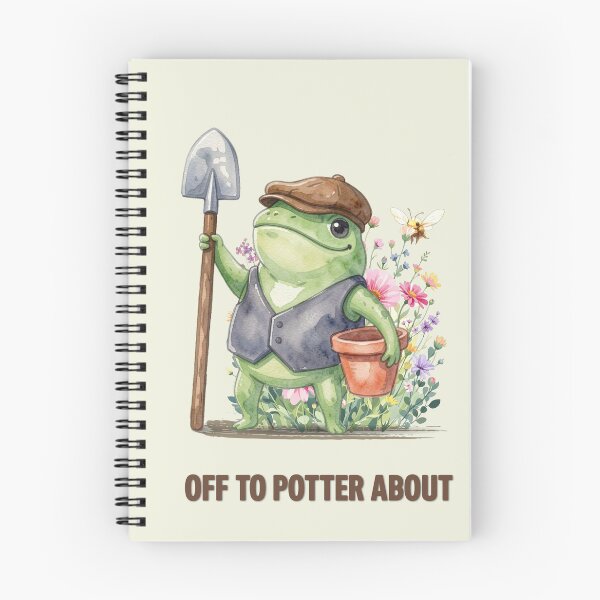 Item preview, Gardener Frog going off to potter about designed and sold by bloom&trowel.