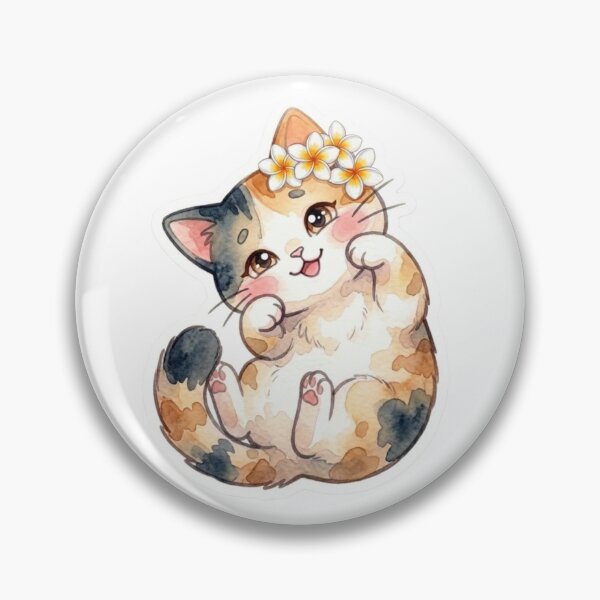 Item preview, Rollin’ Lani – Funny Belly-Up Calico Cat Sticker designed and sold by LaniDigitalNook.