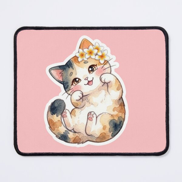 Item preview, Rollin’ Lani – Funny Belly-Up Calico Cat Sticker designed and sold by LaniDigitalNook.