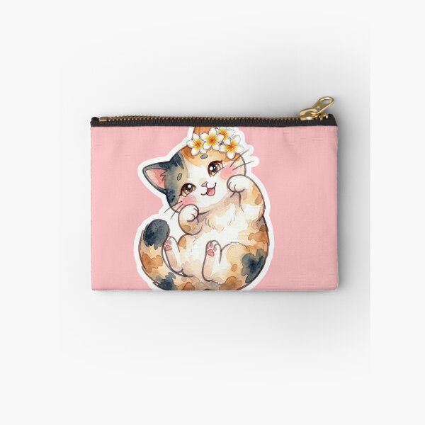 Item preview, Rollin’ Lani – Funny Belly-Up Calico Cat Sticker designed and sold by LaniDigitalNook.