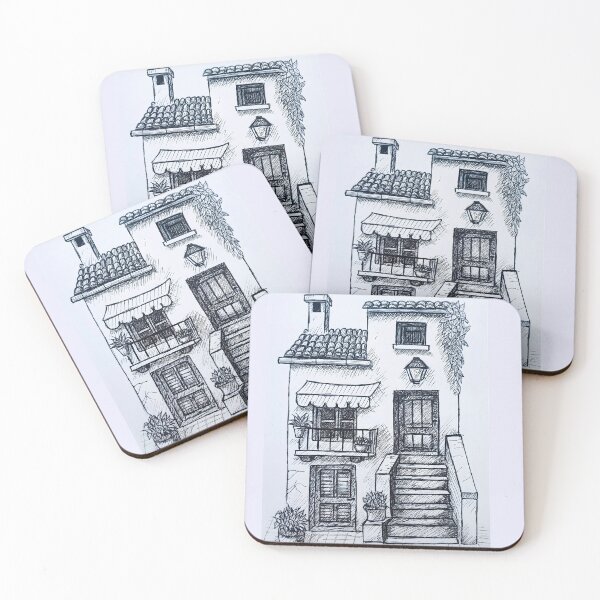 Item preview, Sunlit Mediterranean Facade designed and sold by tarek-artworks.