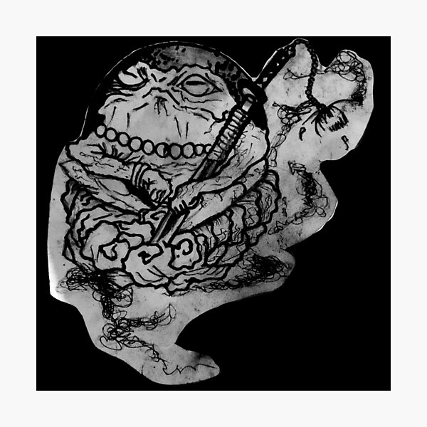 Item preview, Wise Japanese Toad - Neotraditional Tattoo Art designed and sold by Ideniquo.