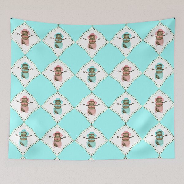 Item preview, Harlequin Quilt Design Part of Coastal Christmas Collection in Pink, Blue and Sand designed and sold by PD-Coastal.