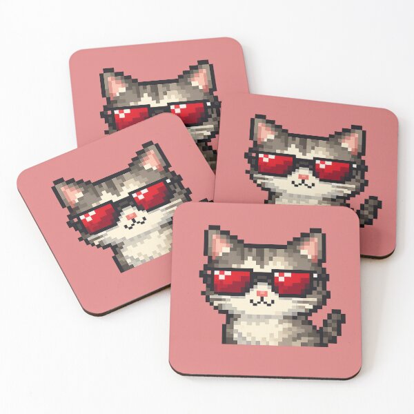 Item preview, Cool Pixel Cat Sticker designed and sold by Tkhtbrand.