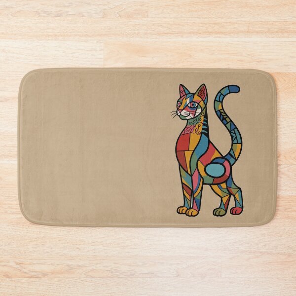 Item preview, Cubist Cat Geometric Modern Art Illustration designed and sold by Lifer Art and Design.
