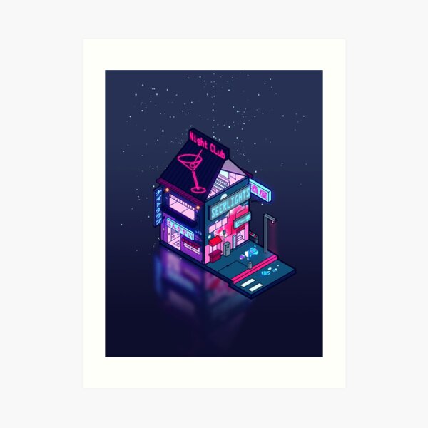 Cyberpunk Pfirsichgetränk Kunstdruck