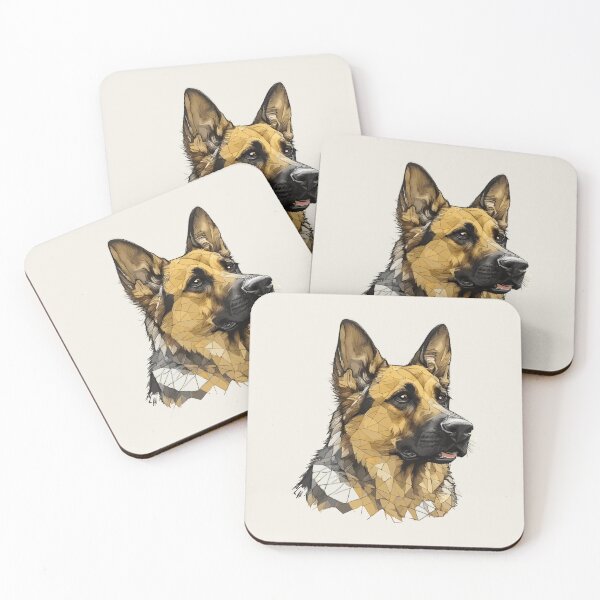 Item preview, Geometric German Shepherd - Modern Pet Art designed and sold by Tklezardesigns.
