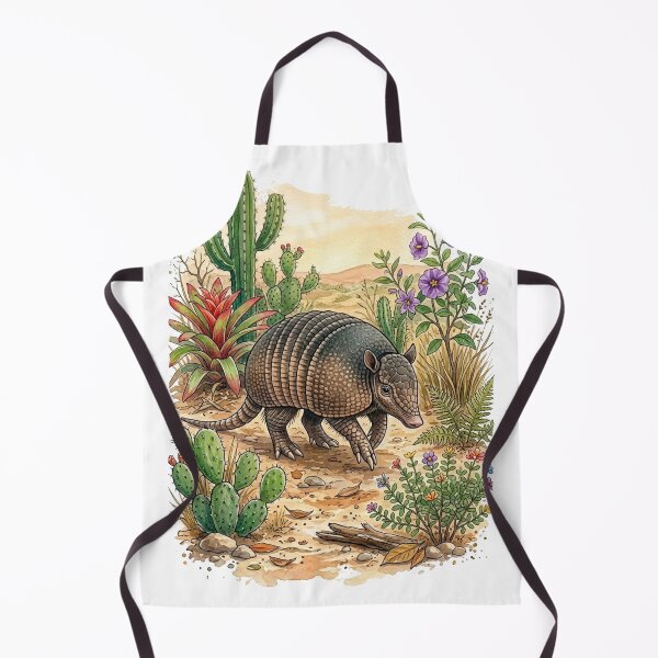 Item preview, Armadillo in the Desert — Watercolor Wildlife Botanical Sticker designed and sold by Breezy Studio.