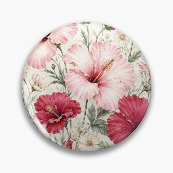 Item preview, Gorgeous Hibiscus Red Pink with Wildflowers designed and sold by scicilysimonee.
