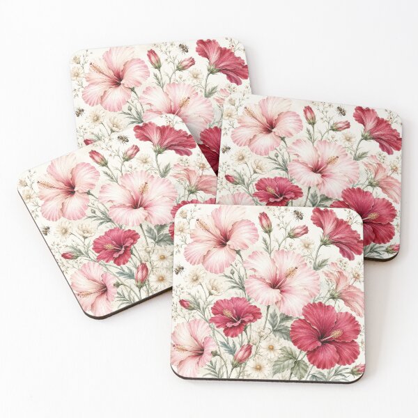 Item preview, Gorgeous Hibiscus Red Pink with Wildflowers designed and sold by scicilysimonee.