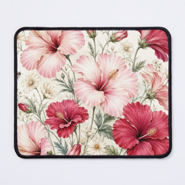 Item preview, Gorgeous Hibiscus Red Pink with Wildflowers designed and sold by scicilysimonee.