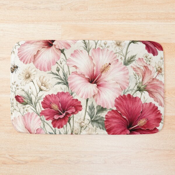 Item preview, Gorgeous Hibiscus Red Pink with Wildflowers designed and sold by scicilysimonee.