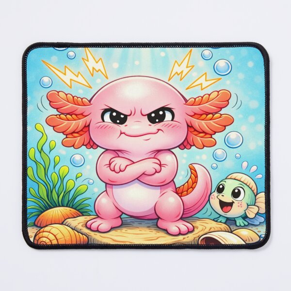 Item preview, Angry Axolotl - Kawaii Underwater Lightning Mood designed and sold by ImagineNature.