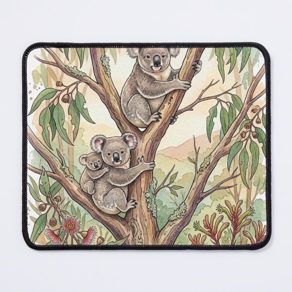 Item preview, Koala Family in a Eucalyptus Tree — Watercolor Australian Wildlife Sticker designed and sold by Breezy Studio.