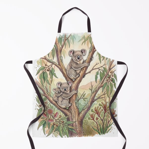 Item preview, Koala Family in a Eucalyptus Tree — Watercolor Australian Wildlife Sticker designed and sold by Breezy Studio.