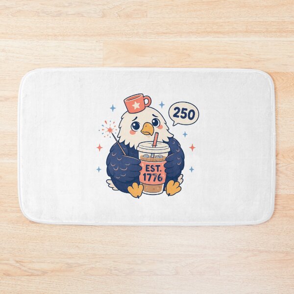 Item preview, Kawaii Patriotic Eagle 250 Cute Coffee Lover designed and sold by chattsuede.