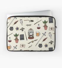 Eule und Zauberstab Laptoptasche