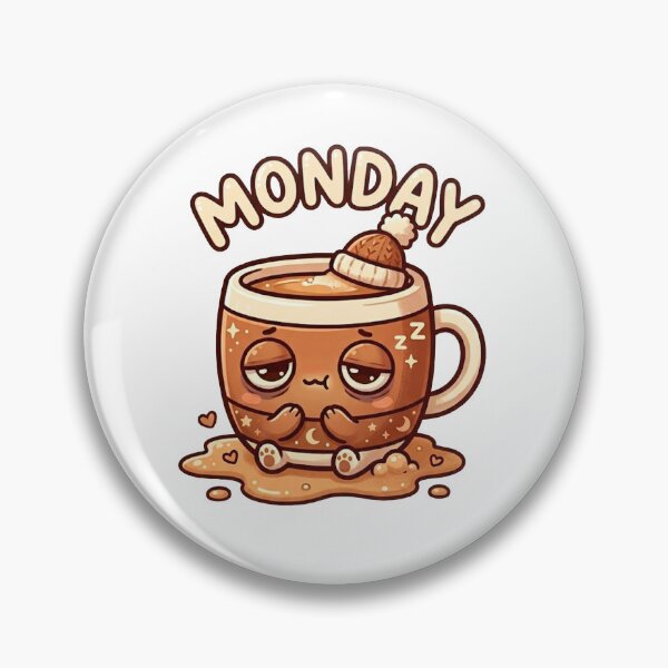 Item preview, Sleepy Monday Coffee Cup — Cute Kawaii Sticker Design designed and sold by Breezy Studio.
