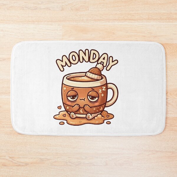 Item preview, Sleepy Monday Coffee Cup — Cute Kawaii Sticker Design designed and sold by Breezy Studio.