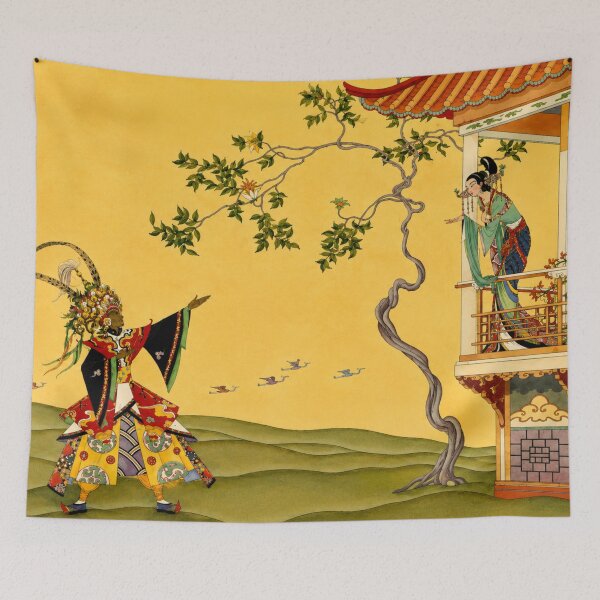 Item preview, Aladdin Saluted Her with Joy" created by artist Virginia Frances Sterrett - Art Nouveau Asian Illustration Opera Scene for Vintage Wall Art Lovers designed and sold by RickE.