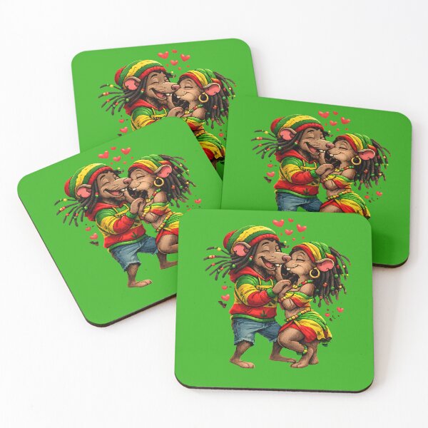 Item preview, One Love Rasta Mouse Pair | Reggae Inspired Cartoon designed and sold by digitalbob60.