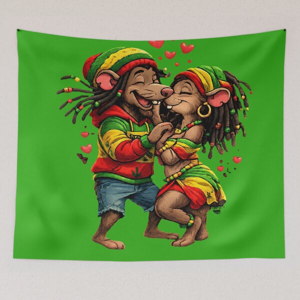 Item preview, One Love Rasta Mouse Pair | Reggae Inspired Cartoon designed and sold by digitalbob60.