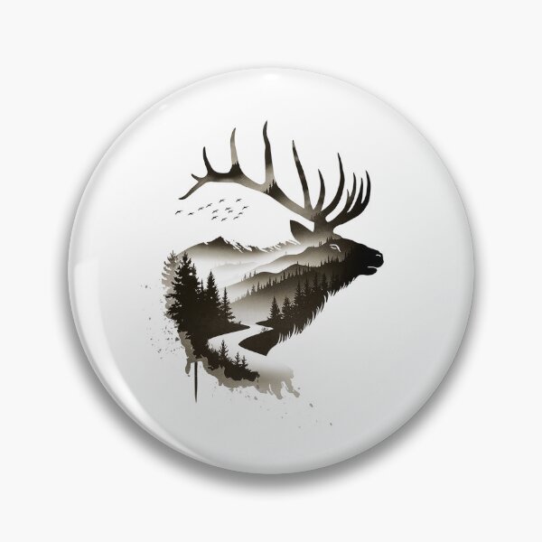 Item preview, Majestic Elk Double Exposure Wilderness Design designed and sold by Cool-cat-art.