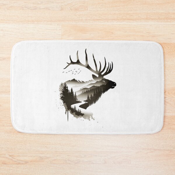Item preview, Majestic Elk Double Exposure Wilderness Design designed and sold by Cool-cat-art.