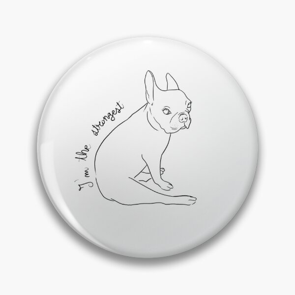 Item preview, French Bulldog Line Art - I'm the strongest - Cute Dog Design designed and sold by Hikari-Suigetsu.