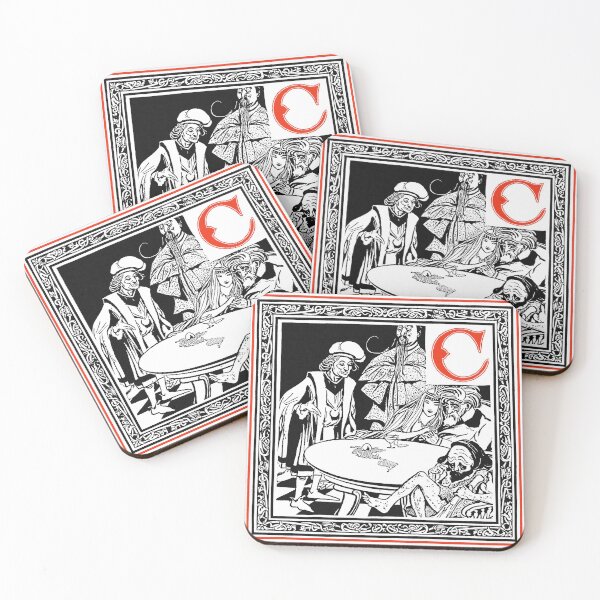 Item preview, Vintage Woodcut Style Medieval Court Art for Gothic Decor Lovers - Letter C designed and sold by RickE.