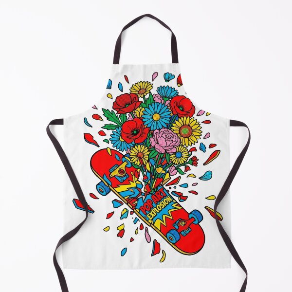 Item preview, Pop Art Explosion Skateboard with Flowers — Bold Comic Style Sticker designed and sold by Breezy Studio.