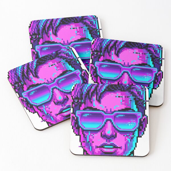 Item preview, Neon Pixel Art Man with Sunglasses — Cyberpunk Retro Gaming Sticker designed and sold by Breezy Studio.