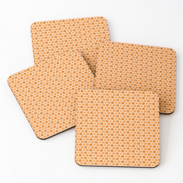 Item preview, Retro 70s Such Cute Flowers Small Pattern in Orange designed and sold by kierkegaard.