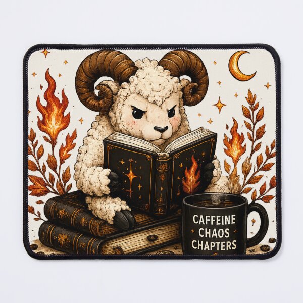 Item preview, Aries Reads With Violence – Zodiac Booktok Fantasy Reader Design designed and sold by Moonwoven Studio.