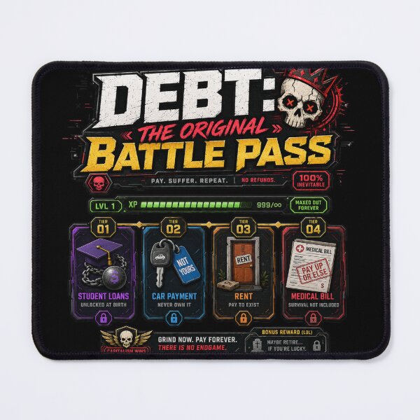 Item preview, Debt: The Original Battle Pass designed and sold by HellaDopeOrca.