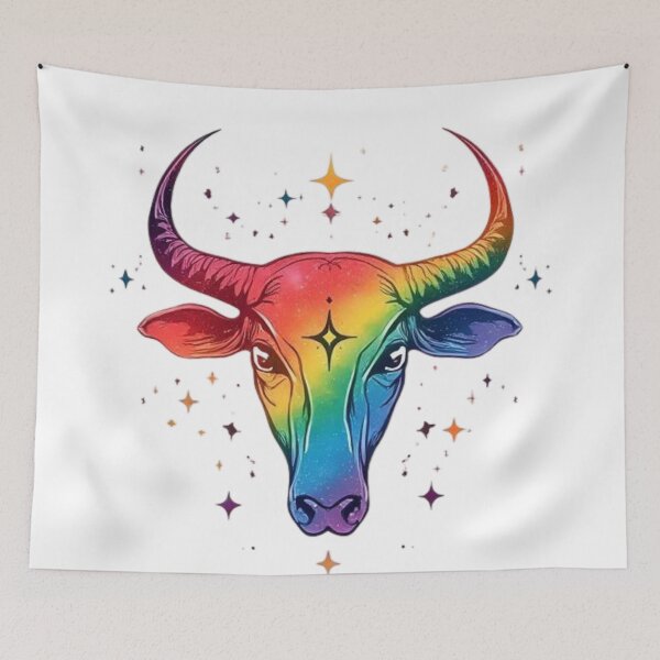 Item preview, Taurus Rainbow Pride Zodiac Sign designed and sold by EchoPrint Co..