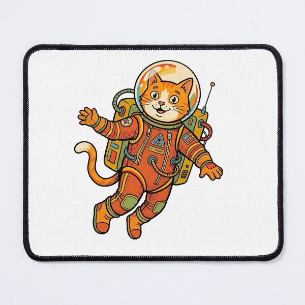 Item preview, Cat-Stronaut Floating in Space — Retro Comic Astronaut Cat Sticker designed and sold by Breezy Studio.