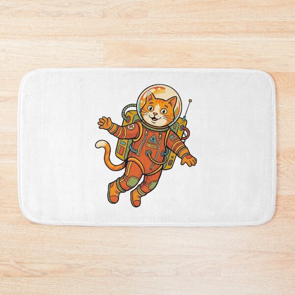 Item preview, Cat-Stronaut Floating in Space — Retro Comic Astronaut Cat Sticker designed and sold by Breezy Studio.