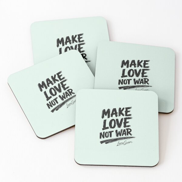 Item preview, MAKE LOVE NOT WAR | Mint Green Quote Art | Feel-Good Typography Design designed and sold by BlueberrySwan.
