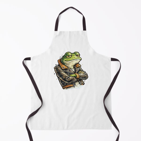 Item preview, Cool Frog in Vintage Leather Jacket – Retro 90s Skateboard Ink and Gouache Illustration designed and sold by OnPointOutfits.