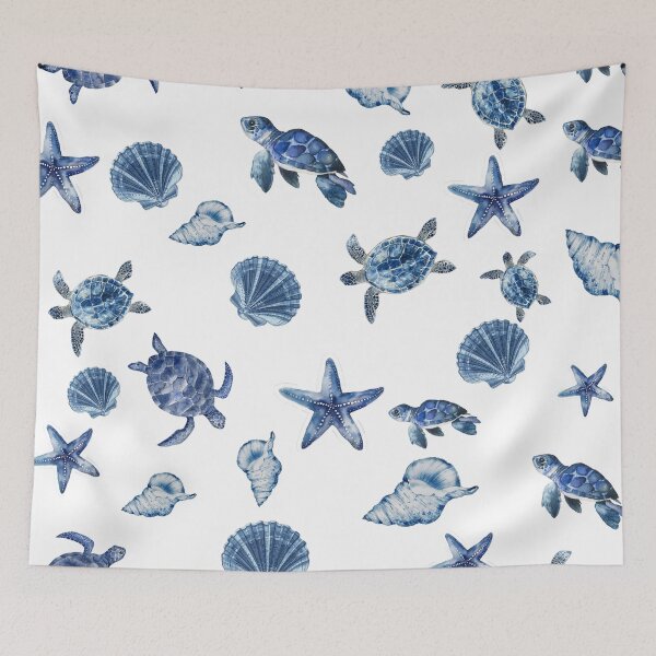 Item preview, Turtle starfish under the sea print designed and sold by KassiesKreation.