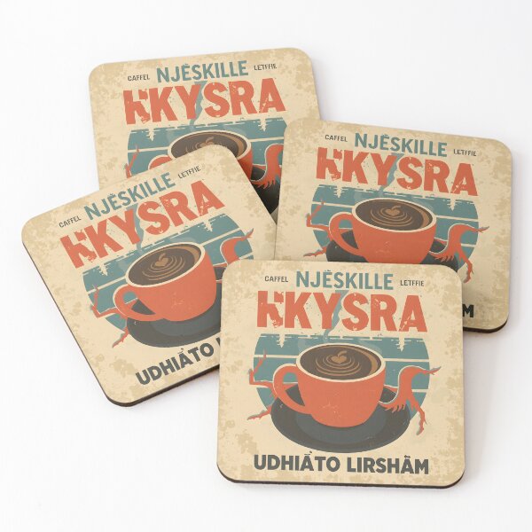Item preview, Funny Albanian Coffee Poster — Vintage Retro Cafe Art designed and sold by Luna-Flow.