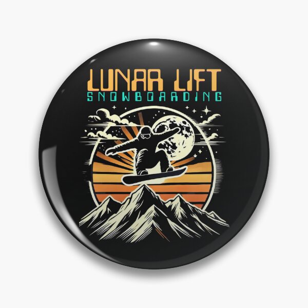 Item preview, Lunar Lift Snowboarding – Retro Mountain Snowboarder designed and sold by CraigDesignWork.