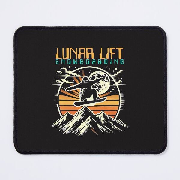Item preview, Lunar Lift Snowboarding – Retro Mountain Snowboarder designed and sold by CraigDesignWork.
