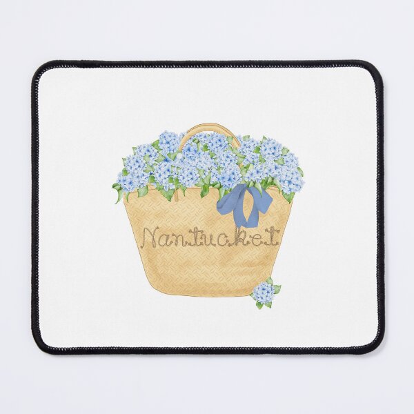 Item preview, Classic Nantucket Woven Basket and Hydrangeas designed and sold by Coastal Joy.