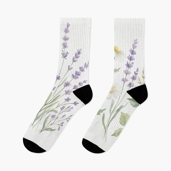 Item preview, Watercolor Lavender and Daisy Wildflower Bouquet designed and sold by Owcomm.