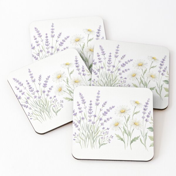 Item preview, Watercolor Lavender and Daisy Wildflower Bouquet designed and sold by Owcomm.