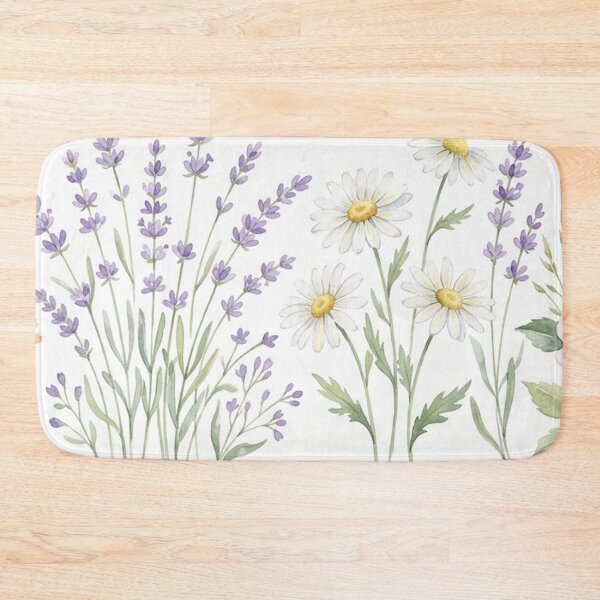 Item preview, Watercolor Lavender and Daisy Wildflower Bouquet designed and sold by Owcomm.