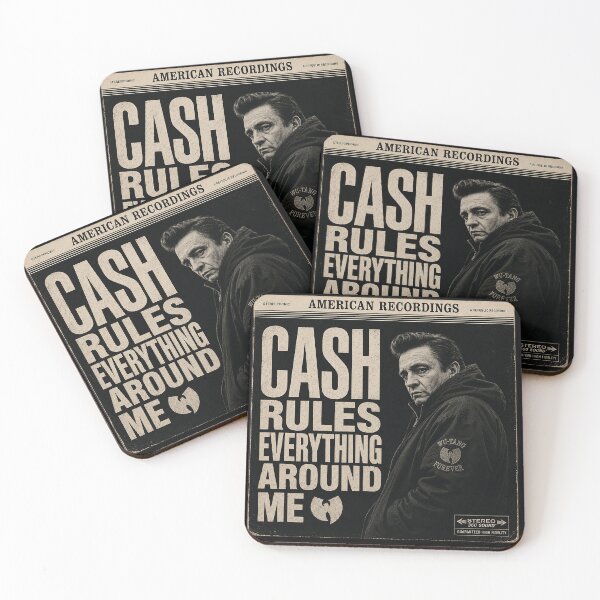 Item preview, CASH Rules Everything Around Me – Vintage Outlaw Country x Hip Hop Mashup Shirt designed and sold by DiamondSkyShirt.